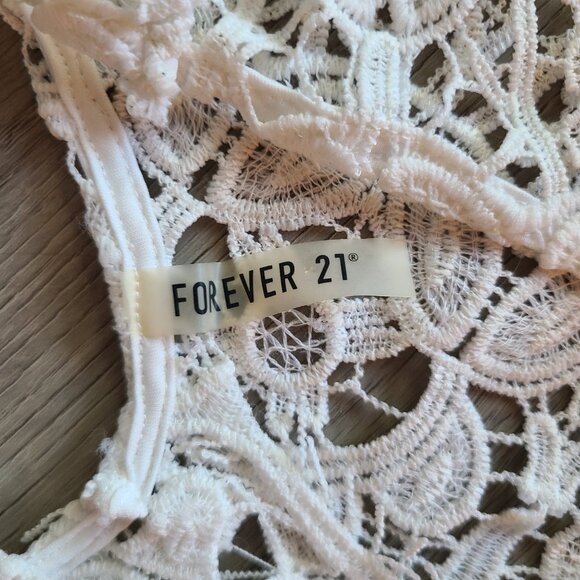 Forever 21 White Crochet Coverall - Picture 2 of 4